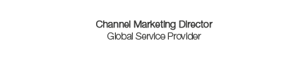 Channel Marketing Director Global Service Provider